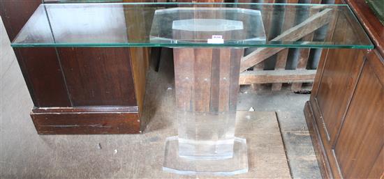 A 1980s perspex base side table